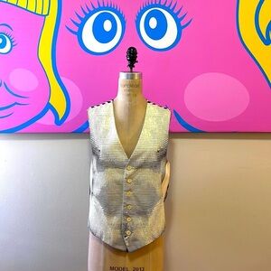 Moschino Men's Chest Ivory Black Vest